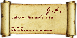 Jakoby Annamária névjegykártya