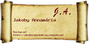 Jakoby Annamária névjegykártya